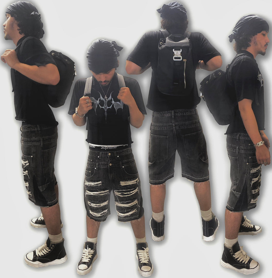 "Charcoal" Concrete Jorts